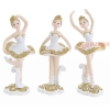 Bomboniera Ballerina resina bianco e oro 5 x 5 x h12,5 cm