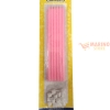 Candeline matita glitterate rosa 12 pz 15 cm