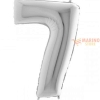 Palloncino Argento Mini numero 7 in mylar da 35 cm - 1 pz
