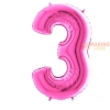 Palloncino Fucsia Mega numerone 3 in mylar da 101 cm - 1 pz