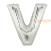 Palloncino lettera V in mylar da 17 cm argento 10 pz