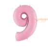 Palloncino numerone 9 in mylar da 1 mt rosa