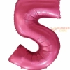 Palloncino Satin Velvet Pomogranate Mega numerone 5 in mylar da 101 cm - 40