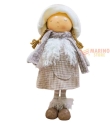 Bimba/ Cappello 37 cm resina- stoffa bianca
