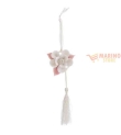 Bomboniera appendino Rosa in porcellana colr beige con calamita  7 x 3 cm