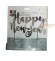 Cake Topper Italic cm 20 x 21 Happy New Year argento