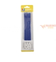 Candeline matita blu elettrico 12 pz 15 cm