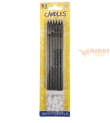 Candeline matita glitterate nero 12 pz 15 cm