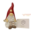Gnomo spir/nuvola cappello rosso in resina 6,8 cm