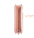 Palloncino lettera i in mylar da 36 cm rose gold