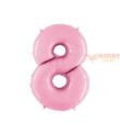 Palloncino numerone 8 in mylar da 1 mt rosa