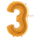Palloncino Oro numero 3 in mylar da 35 cm