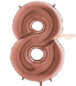Palloncino Rosa Gold Mega numerone 8 in mylar da 101 cm - 1 p