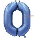 Palloncino Satin Velevet Periwinkle (tonalità di blu) Mega numerone 0  in mylar da 101 cm - 1 pz