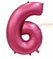 Palloncino Satin Velvet Pomogranate Mega numerone 6 in mylar da 101 cm - 40