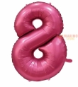 Palloncino Satin Velvet Pomogranate Mega numerone 8 in mylar da 101 cm - 40