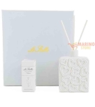 Immagine 0 di Bomboniera Profumatore decoro cuore porcellana 6,5 x 3,5 x x h 9 cm  c/ astuccio
