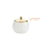 Immagine 0 di Bomboniera scatola porcellana Bianco/Oro 7 X h 8 cm