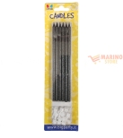 Immagine 0 di Candeline matita glitterate nero 12 pz 15 cm