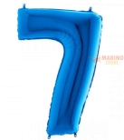 Immagine 0 di Palloncino Blu Mini numero 7  in mylar da 35 cm