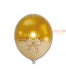 Immagine 0 di Palloncino rfl con fiocco oro 35 cm 1 pz