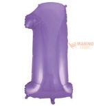 Immagine 0 di Palloncino Satin Velevet Lilac Mega numerone 1 in mylar da 101 cm - 1 pz