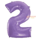 Immagine 0 di Palloncino Satin Velevet Lilac Mega numerone 2  in mylar da 101 cm - 1 pz