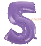 Immagine 0 di Palloncino Satin Velevet Lilac Mega numerone 5  in mylar da 101 cm - 1 pz