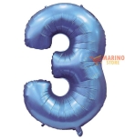 Immagine 0 di Palloncino Satin Velevet Periwinkle (tonalità di blu) Mega numerone 3  in mylar da 101 cm - 1 pz
