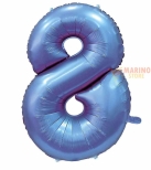Immagine 0 di Palloncino Satin Velevet Periwinkle (tonalità di blu) Mega numerone 8 in mylar da 101 cm - 1 pz