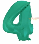 Immagine 0 di Palloncino Satin Velvet Acquamarine Mega numerone 4 in mylar da 101 cm - 40