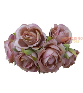 Bomboniera fiore bocciolo di  rosa col. Rosa Selvatico ø 4 cm - 1 pz