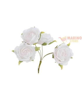 Bomboniera Fiore Rosa col. Bianco diam.4 cm