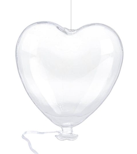 Bomboniera palloncino cuore vetro  appendino 15 x 17,5 cm