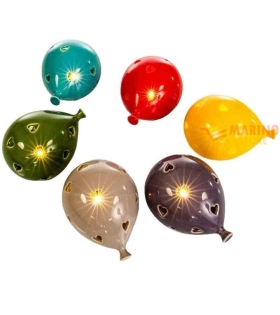 Bomboniera Palloncino in porcellana Colori Ass. con led 13 x 9,5 x h 6,5 cm