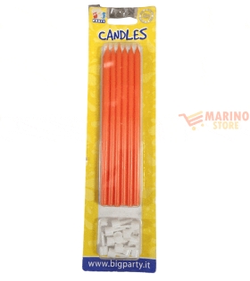 Candeline matita arancio 12 pz 15 cm