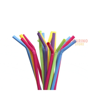 Cannucce pieghevoli colorate cm 24/8 pz.250
