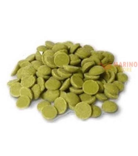 Cioccolato cubotti bianchi al pistacchio per coperture 1Kg