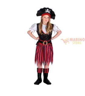 Costume carnevale bimba kid pirate 4-6 anni