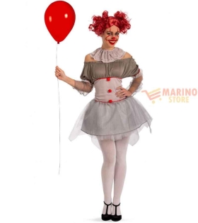 Costume Donna Clown Horror S/M (38-44) – Perfetto per Carnevale Halloween e Feste a Tema