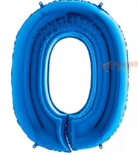 Palloncino Blu Mega numerone 0 in mylar da 101 cm - 1 pz