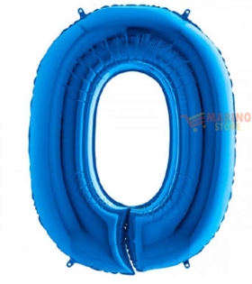 Palloncino Blu Mini numero 0 in mylar da 35 cm