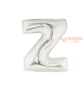 Palloncino lettera Z in mylar da 17 cm argento 10 pz