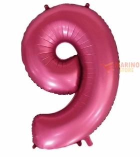 Palloncino Satin Velvet Pomogranate Mega numerone 9 in mylar da 101 cm - 40