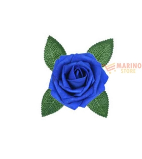 Rose blu scuro con foglie pz 200