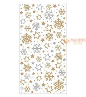 Sacchetti decorati 12,5+3cm white christmas 20pz