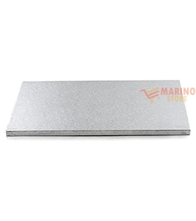 Sottotorta Cartone Argento Rettangolare 20X30 1,2 cm