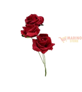 Trio di rose con foglie assortiti pezzi 6