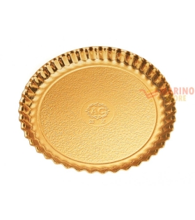 Vassoio Oro Patinato Rotondo Riccio 20 cm 1 Kg