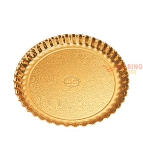 Vassoio Oro Patinato Rotondo Riccio 25 cm 1 Pezzo